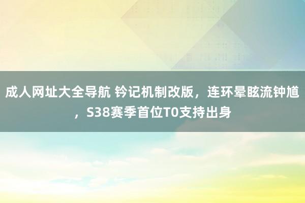 成人网址大全导航 钤记机制改版，连环晕眩流钟馗，S38赛季首位T0支持出身