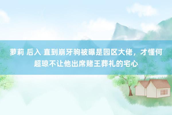 萝莉 后入 直到崩牙驹被曝是园区大佬，才懂何超琼不让他出席赌王葬礼的宅心