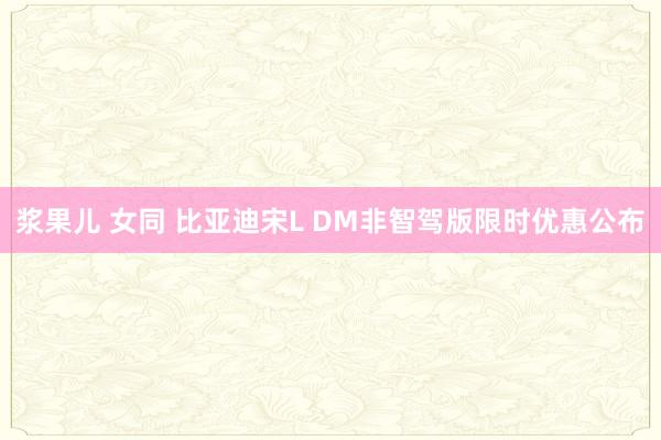 浆果儿 女同 比亚迪宋L DM非智驾版限时优惠公布