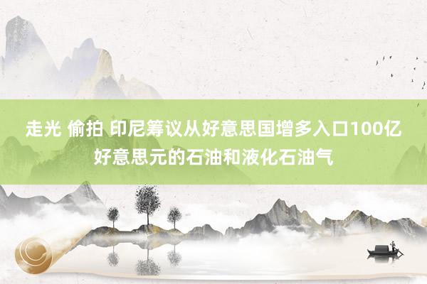 走光 偷拍 印尼筹议从好意思国增多入口100亿好意思元的石油和液化石油气