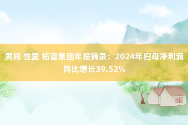 男同 性愛 拓普集团年报摘录：2024年归母净利润同比增长39.52%